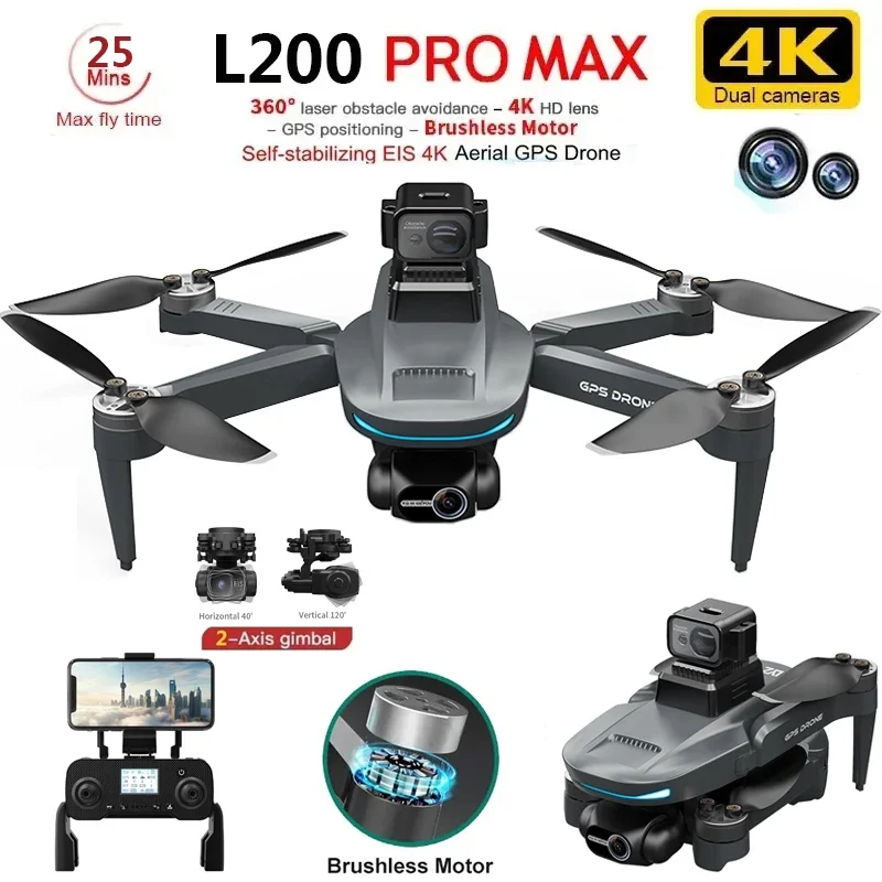 Gps Module Drone - L200 PRO MAX Drone 4K 2-Axis