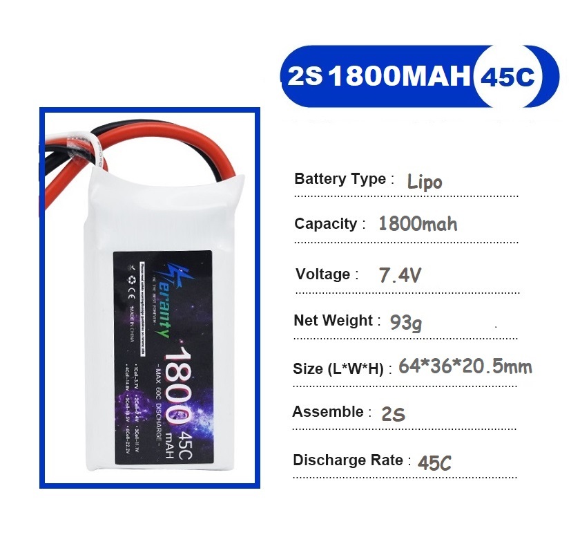 2PCS 7.4V Lipo 2S Battery 1500 - Drone Tech Rc 评论和价格