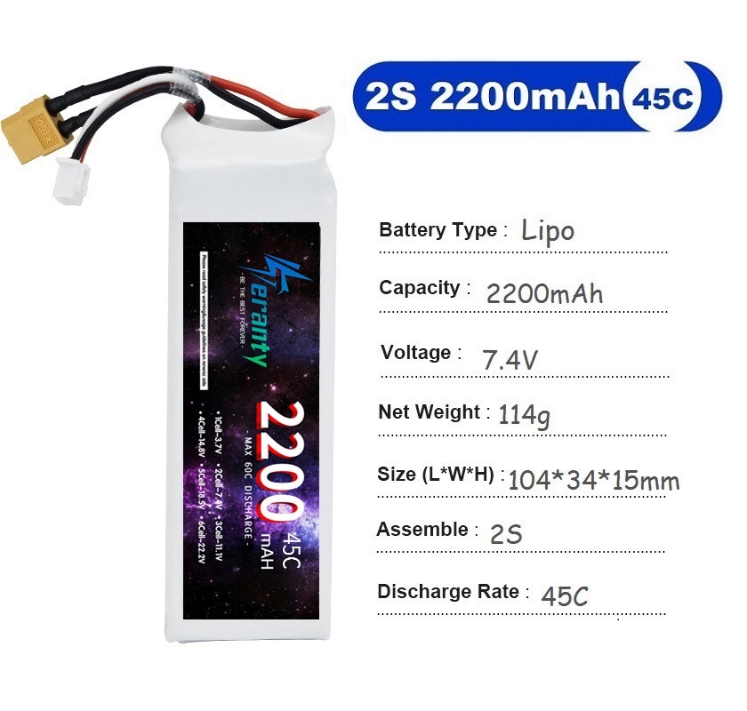 2PCS 7.4V Lipo 2S Battery 1500 - Drone Tech Rc 评论和价格