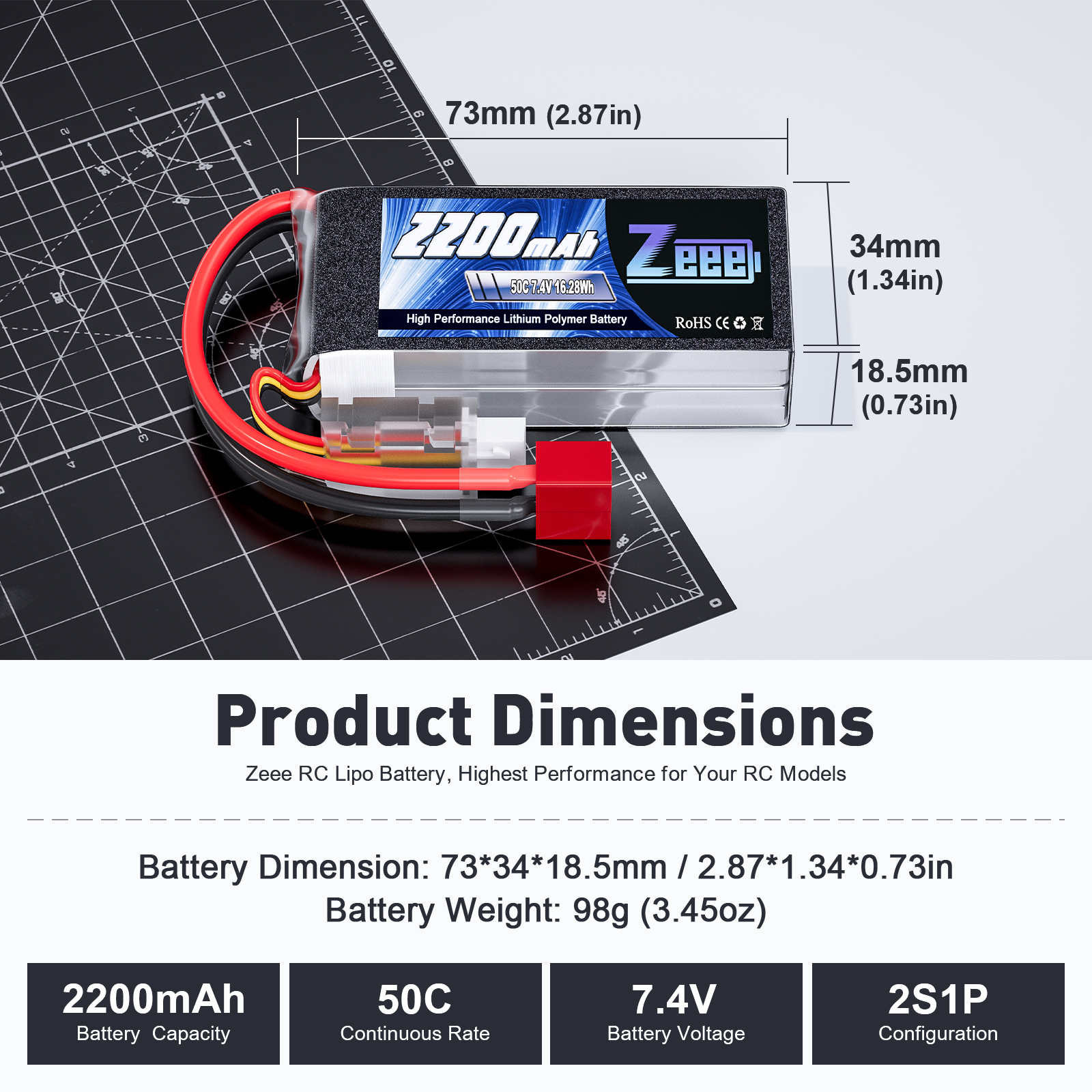 Zeee 2S 2200mAh Shorty RC Lipo - Drone Rc Truck 评论和价格