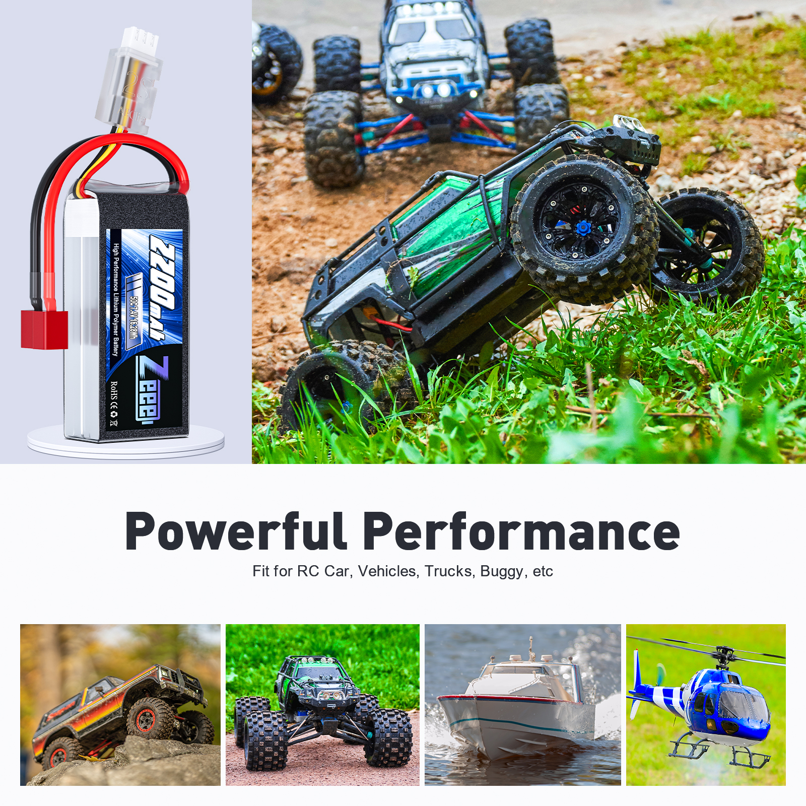 Zeee 2S 2200mAh Shorty RC Lipo - Drone Rc Truck 评论和价格