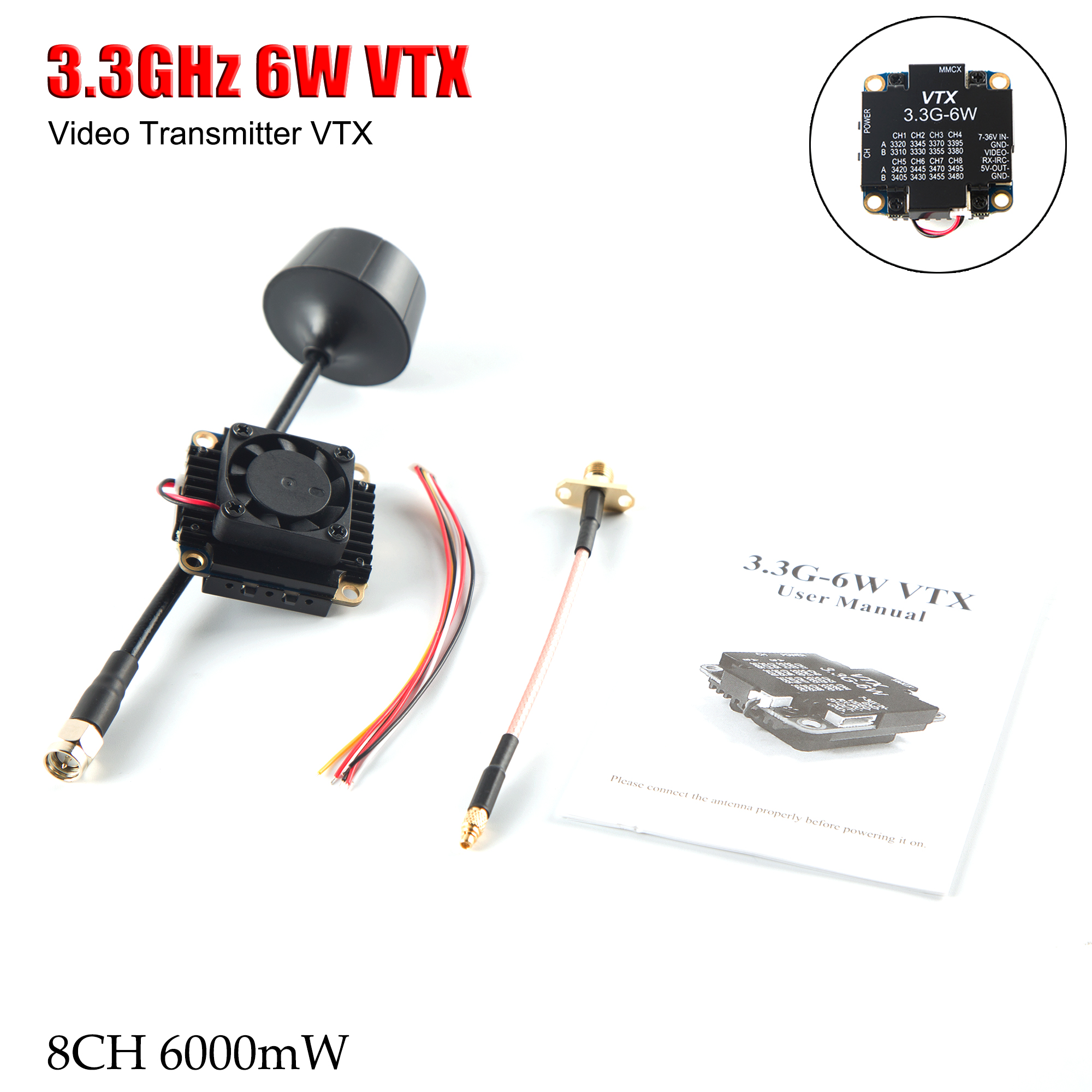 FPV Video Transmitter 3.3G 6W  - Drone Rc Controller 评论和价格