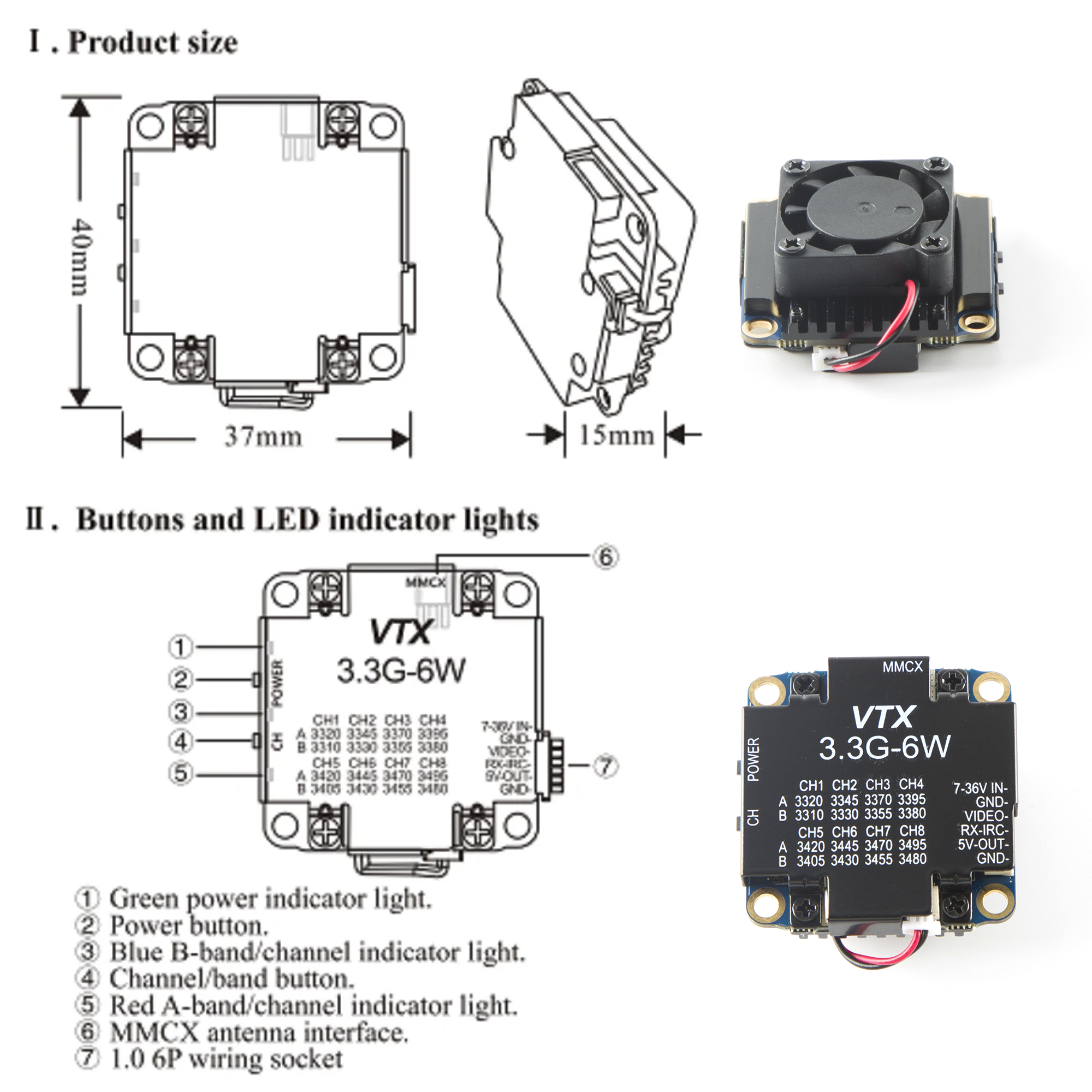 FPV Video Transmitter 3.3G 6W  - Drone Rc Controller 评论和价格